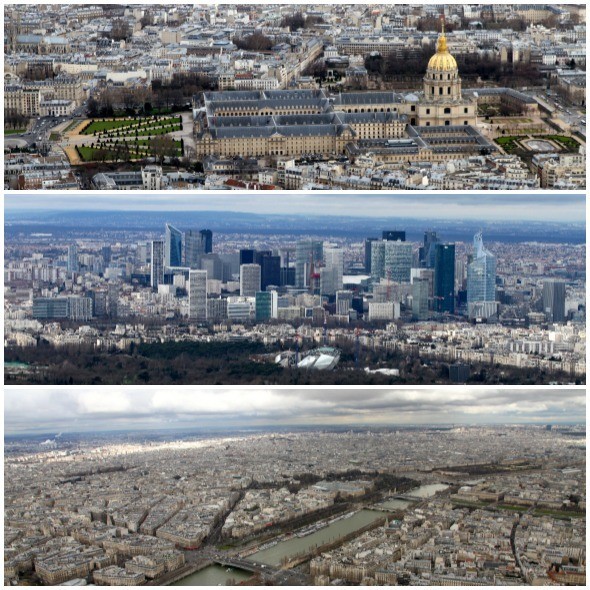 Views from the top of the Eiffel Tower