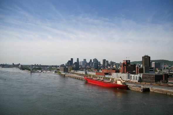 Montreal skyline, as seen on https://skimbacolifestyle.com/2013/07/montreal-bike-tour.html