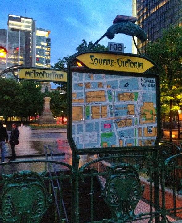 metro sign in Montreal, read more at https://skimbacolifestyle.com/2013/07/montreal-bike-tour.html