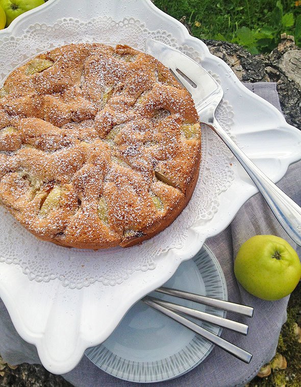 easy apple cake recipe at SkimbacoLifestyle.com