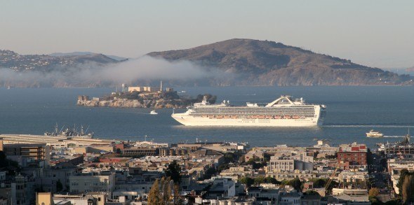 View of Alcatraz Island from the Flood Suite at The Fairmont San Francisco