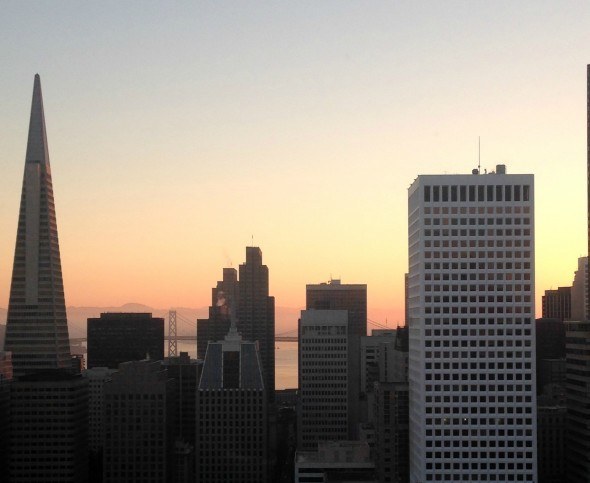 The Financial District view from the Flood Suite at The Fairmont San Francisco