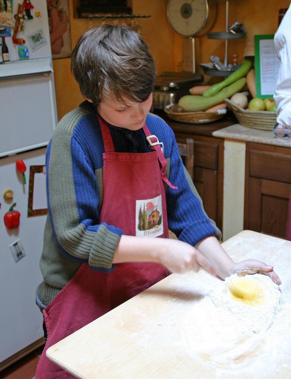 Our son Kristian making pasta. 