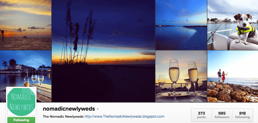 Follow http://instagram.com/nomadicnewlyweds