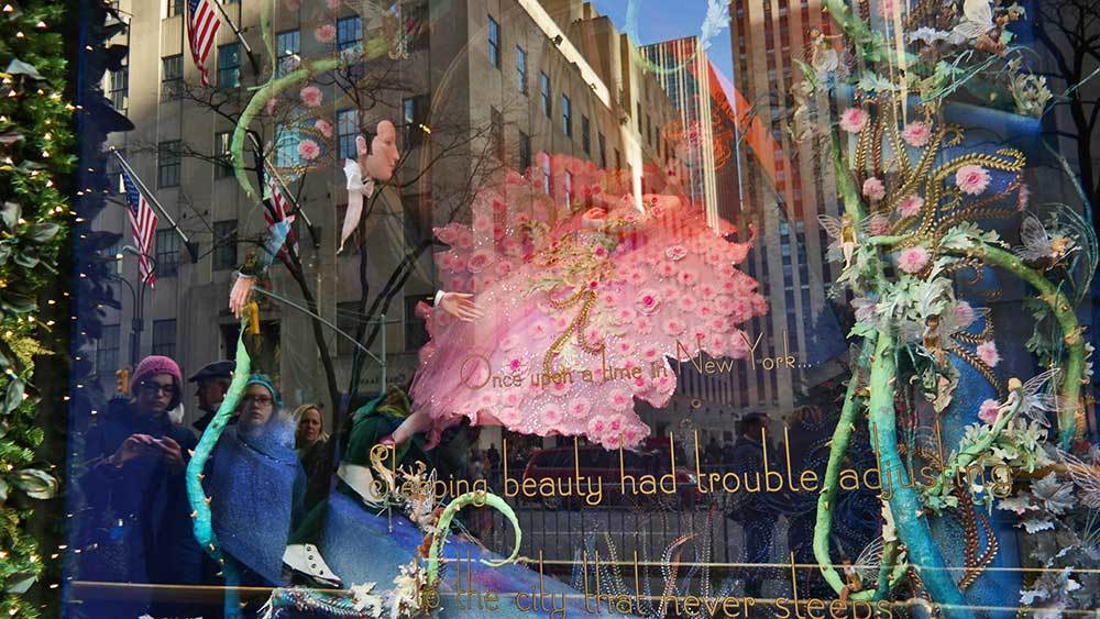 Sleeping Beauty at the Saks Christmas window