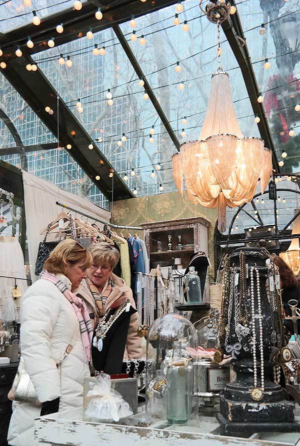 Christmas market in Bryant Park NYC