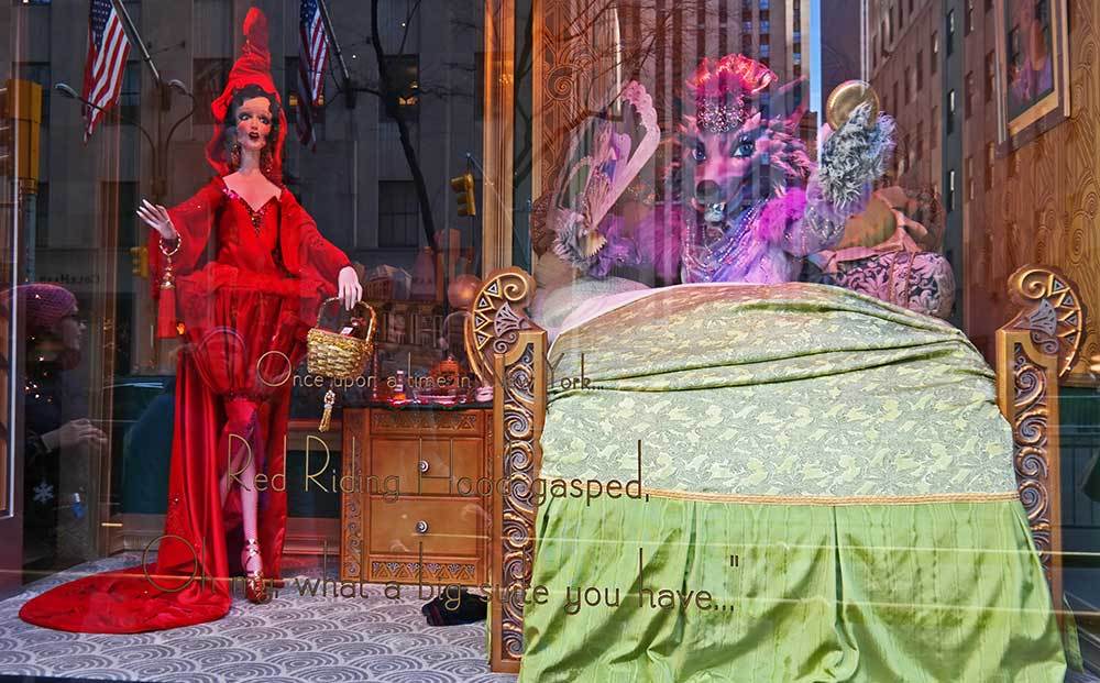 Red Riding Hood at the Saks Christmas window