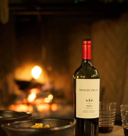 Forever Young Wine Malbec with two glasses photo