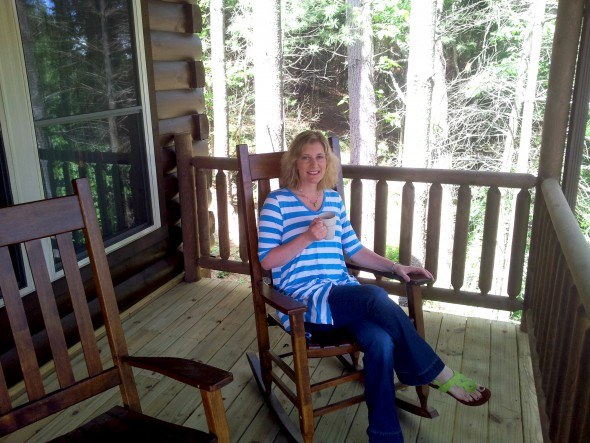 Leigh Hines at Mast Farm Inn in North Carolina. Leigh is so passionate about her home state North Carolina that she started a community project #OutAboutNC to support her state tourism. 
