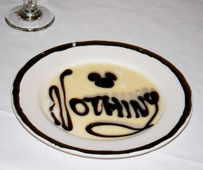 Nothing at Disney -- is not nothing.