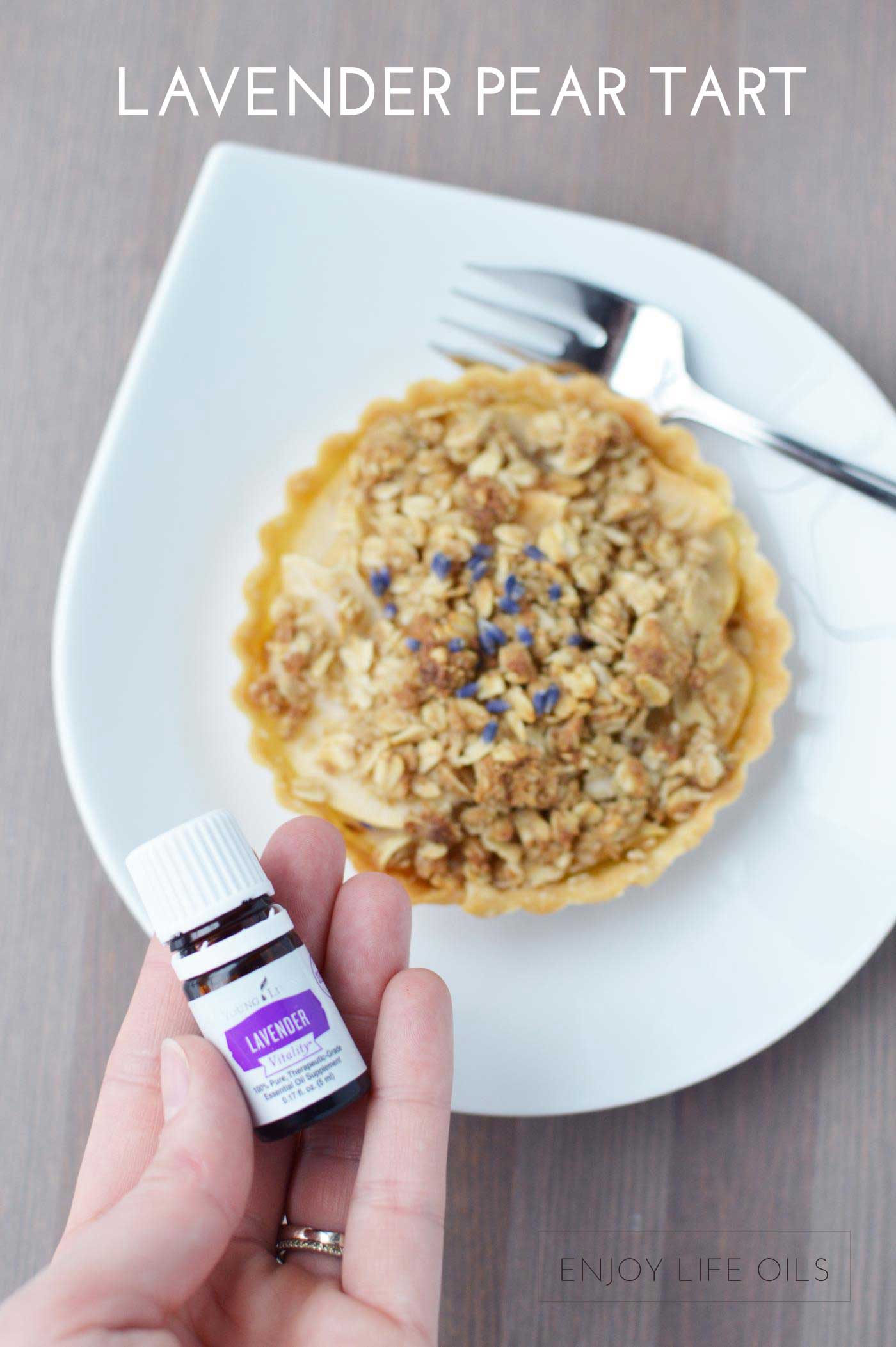 Pear tarte with lavender essential oils