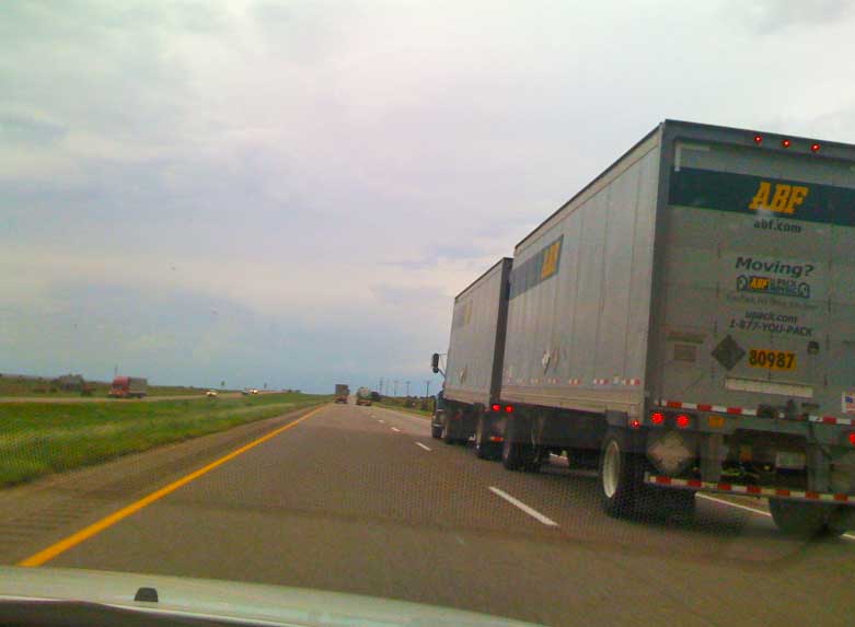Moving truck on the highway