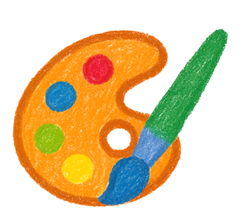 Farben und Pinsel für kreative Kindertagespflege