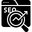 Illustration of a webpage with a magnifying glass symbolizing SEO analysis.