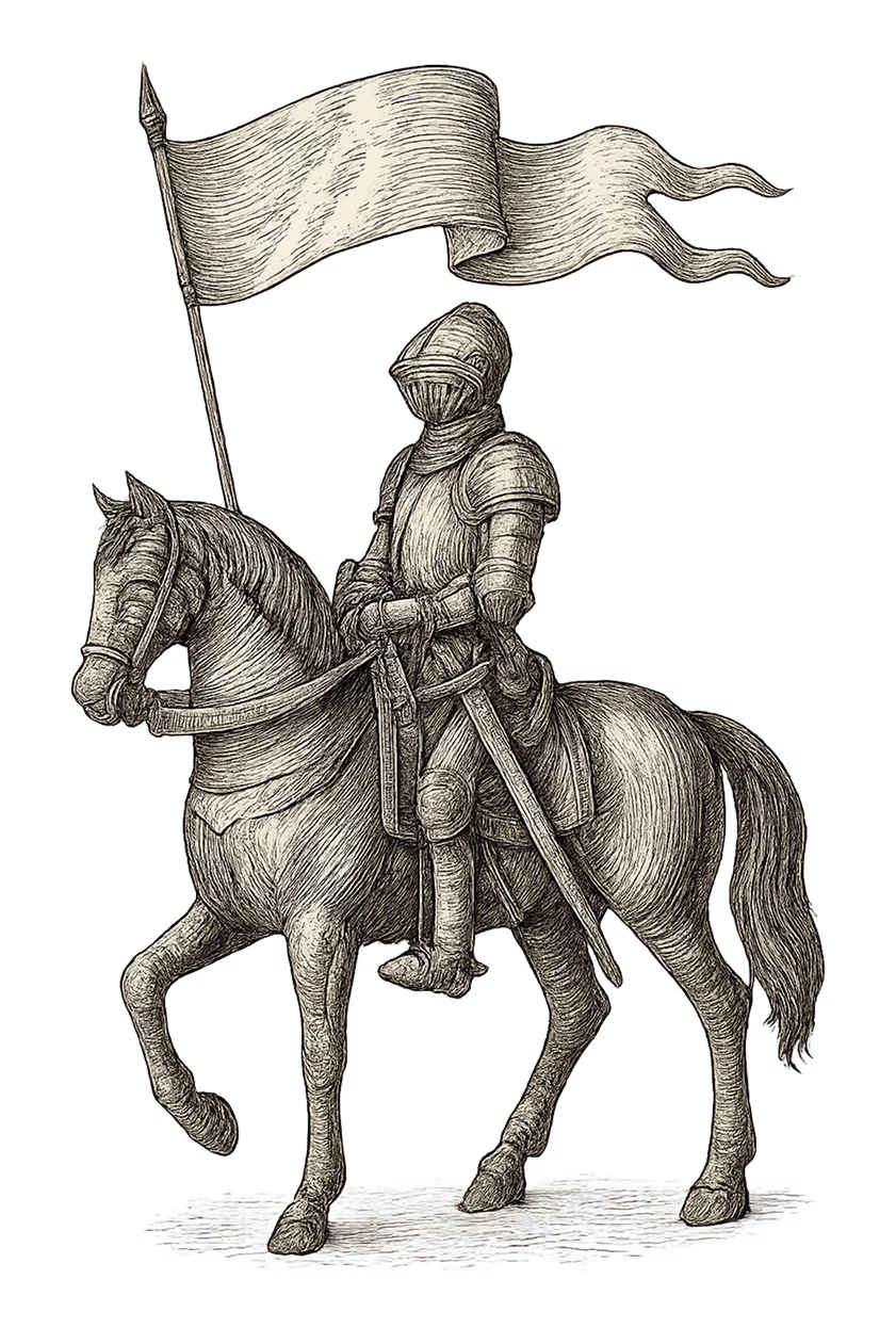 Knight on a horse illustration