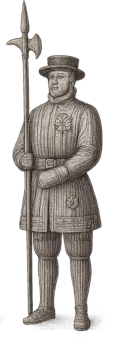 Left-facing queens guard illustration