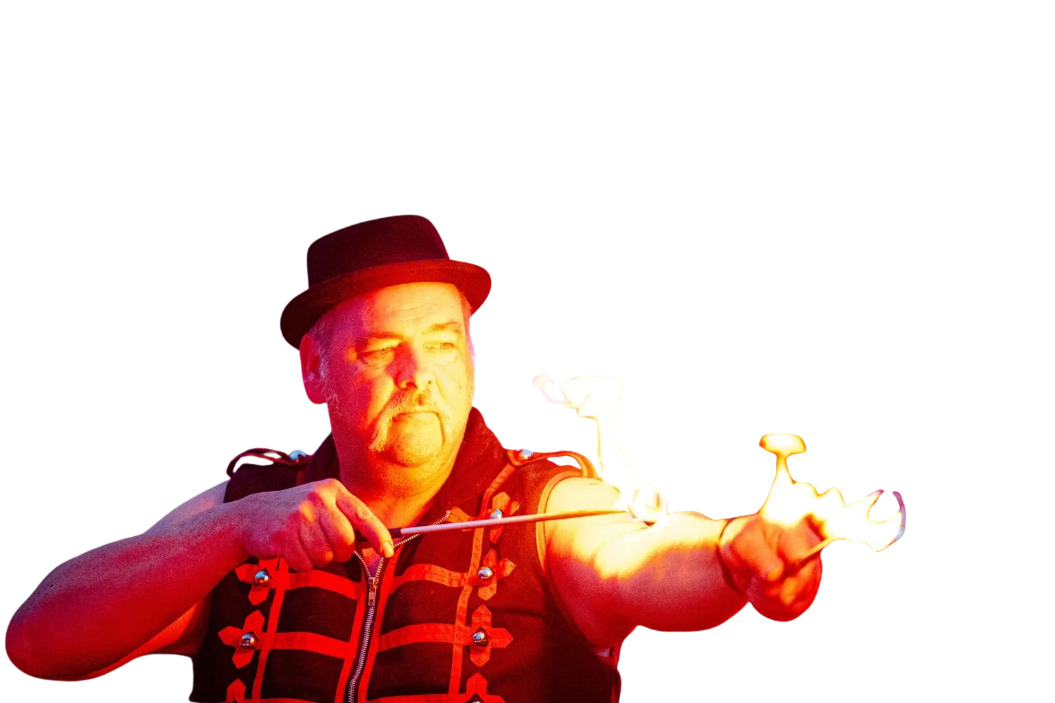 Frank Schumacher von Fire-Flash Production mit Körperfeuer