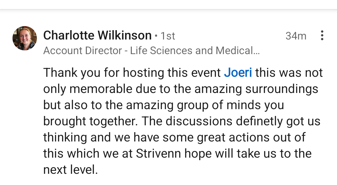 Sintra Synergies testimonial by Charlotte Wilkinson