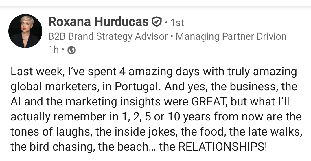 Sintra Synergies testimonial by Roxana Hurducas