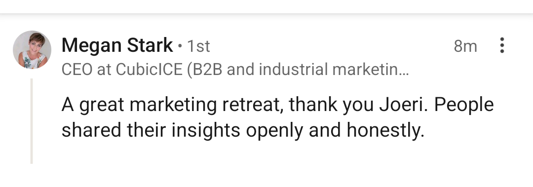Sintra Synergies testimonial by Megan Stark