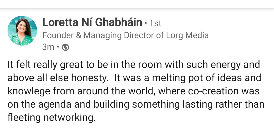 Sintra Synergies testimonial by Loretta Ní Ghabháin