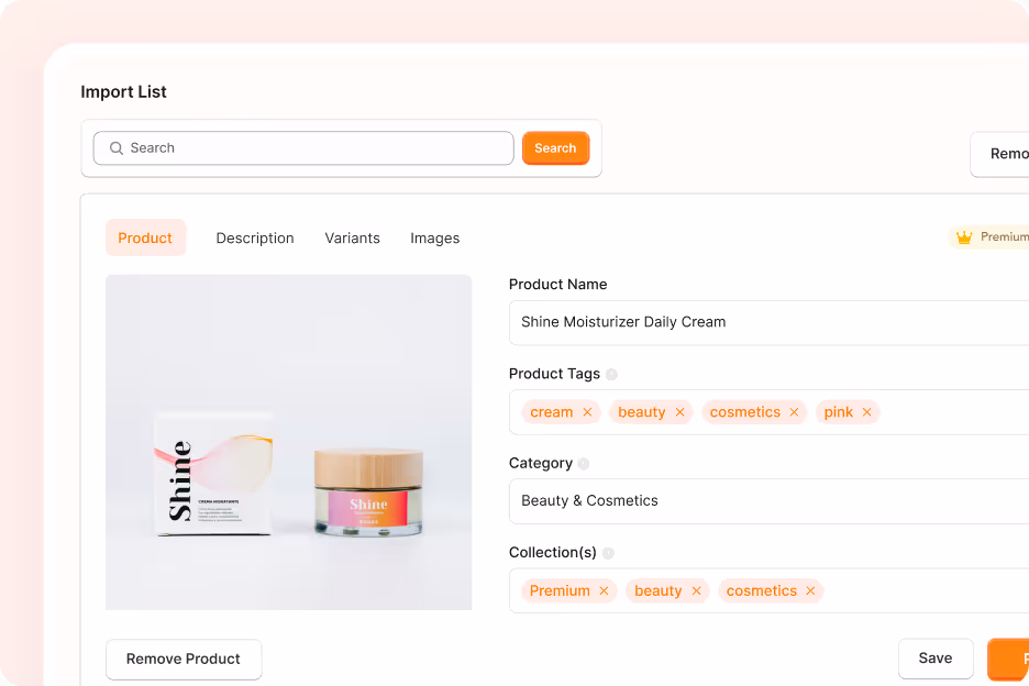 Easily import and seamlessly push high-demand products