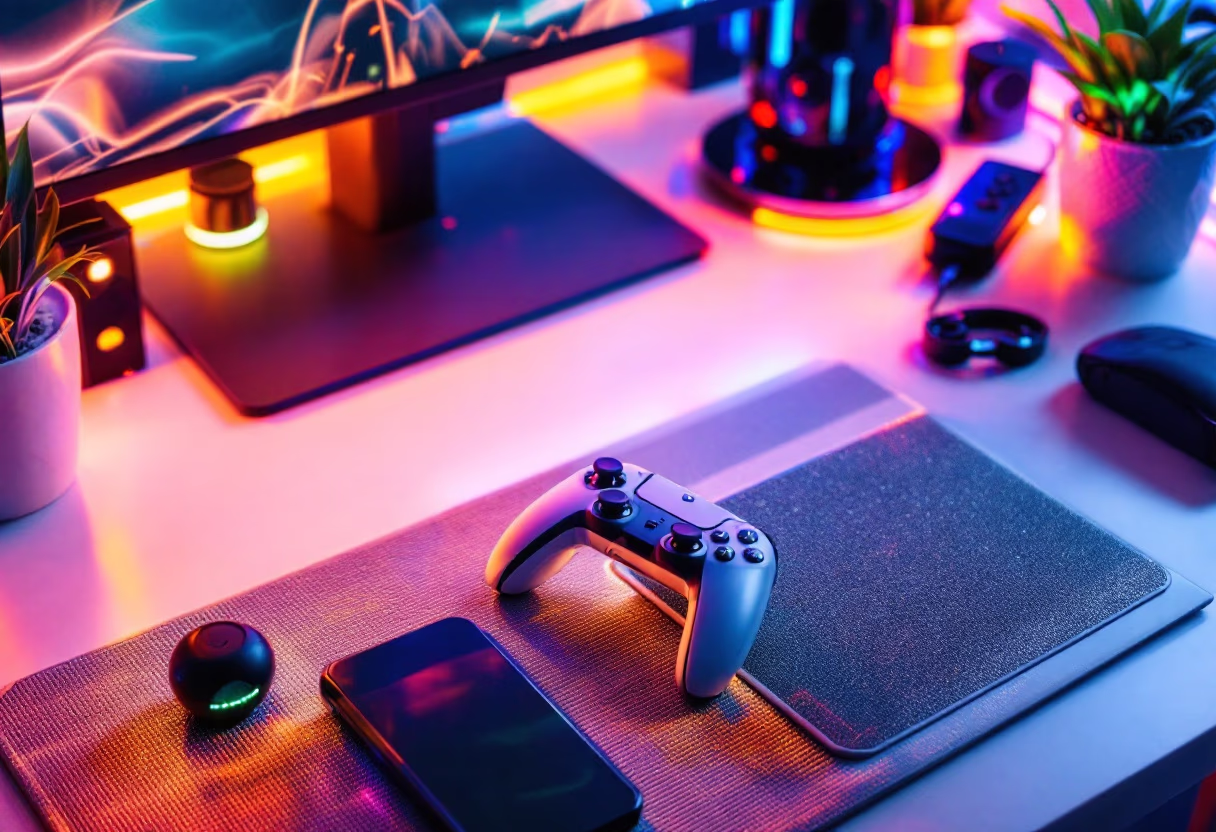 image of a lively gaming area (for a gaming and entertainment)