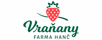 Logo Vraňany Farma Hanč se symbolem jahody.