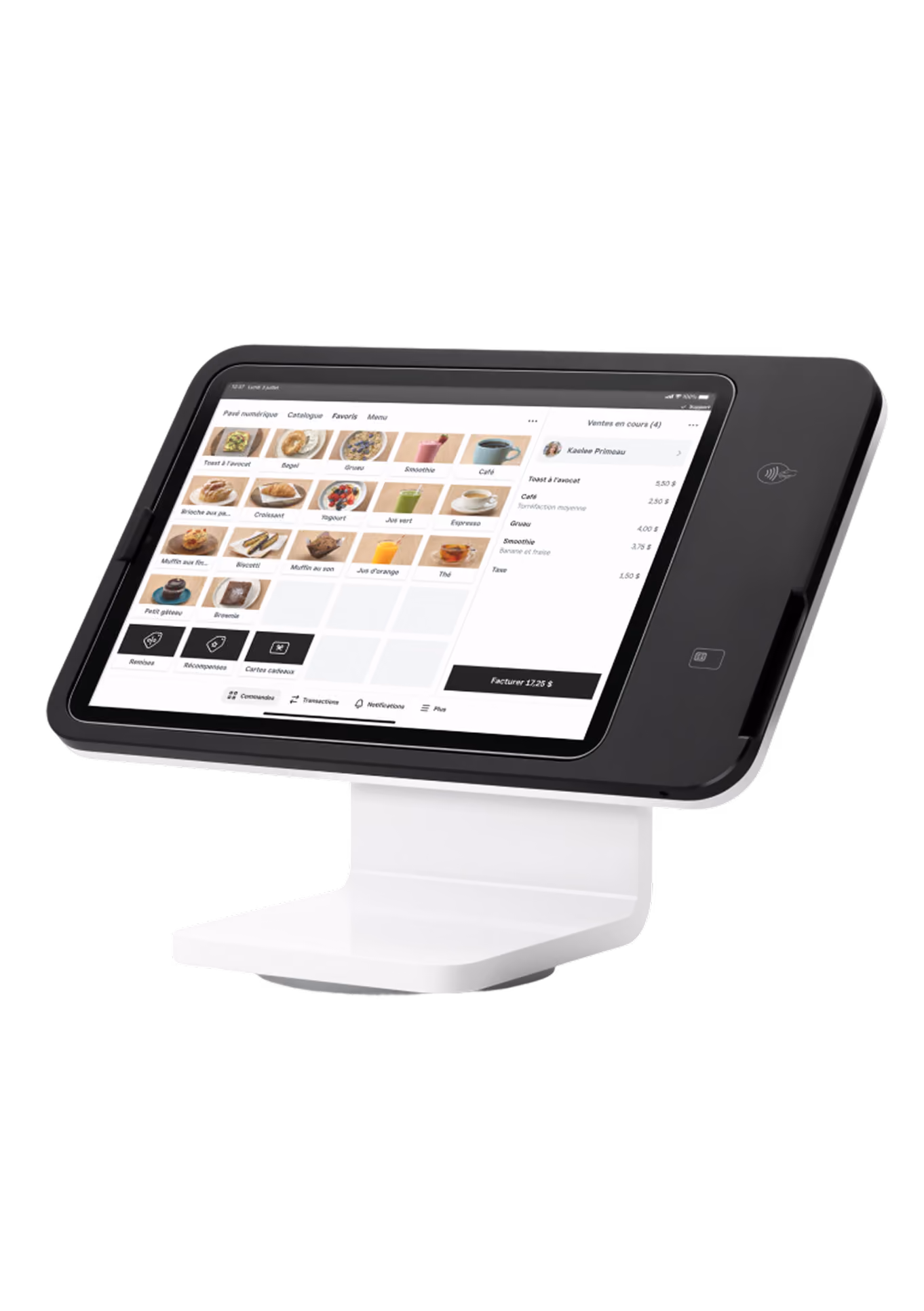 Modern stainless steel kiosk machine with touchscreen display and multiple input/output slots.