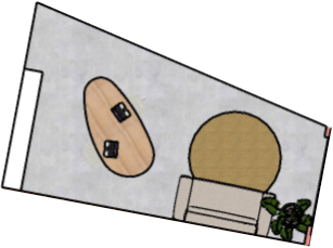 Plattegrond Koolmees: vaste werkplek.