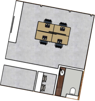 Plattegrond Kuifmees: co-workplekken.
