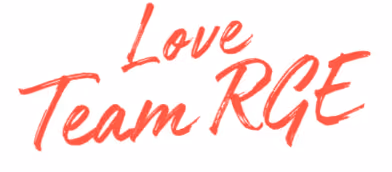 Love Team RGE handwritten signature graphic.