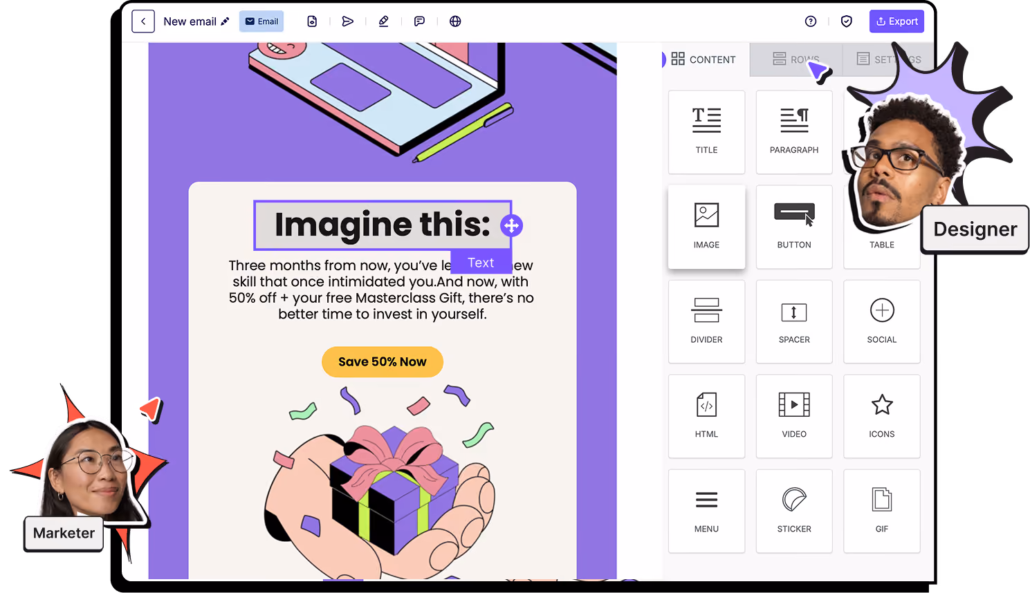 RGE Studio email editor