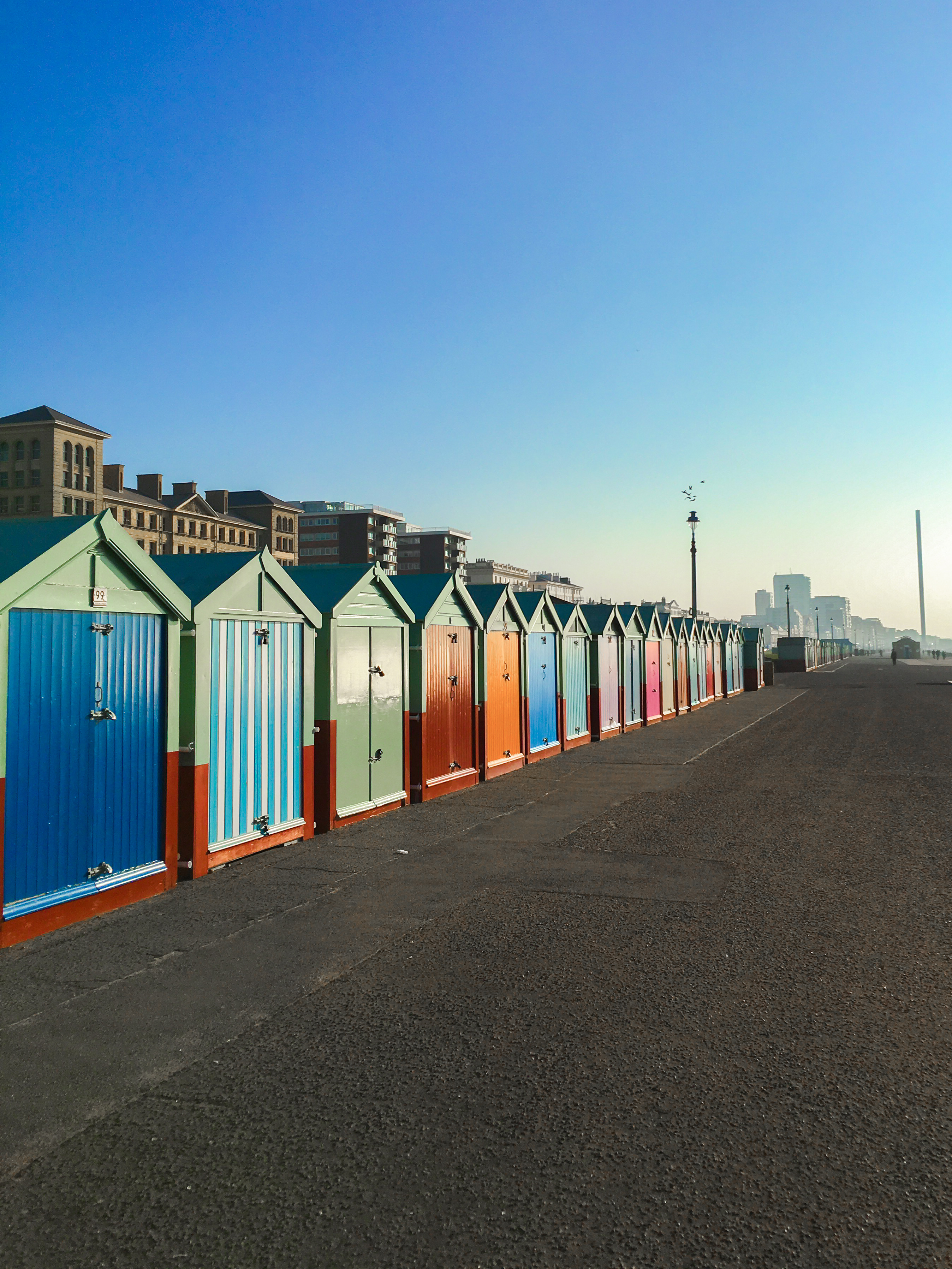 Row of beach huts