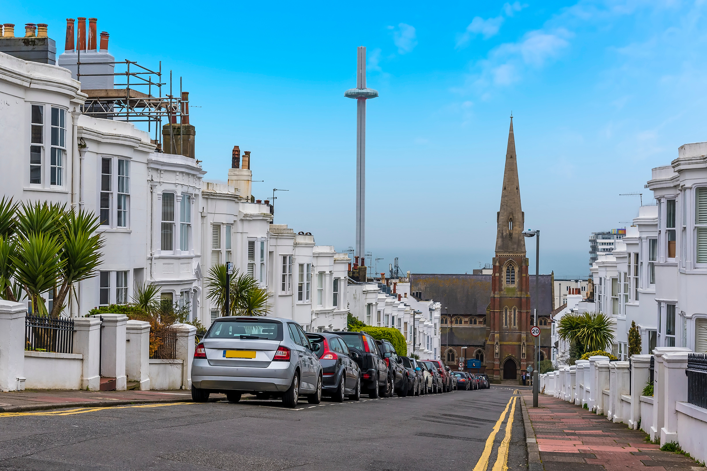Beach row of houses