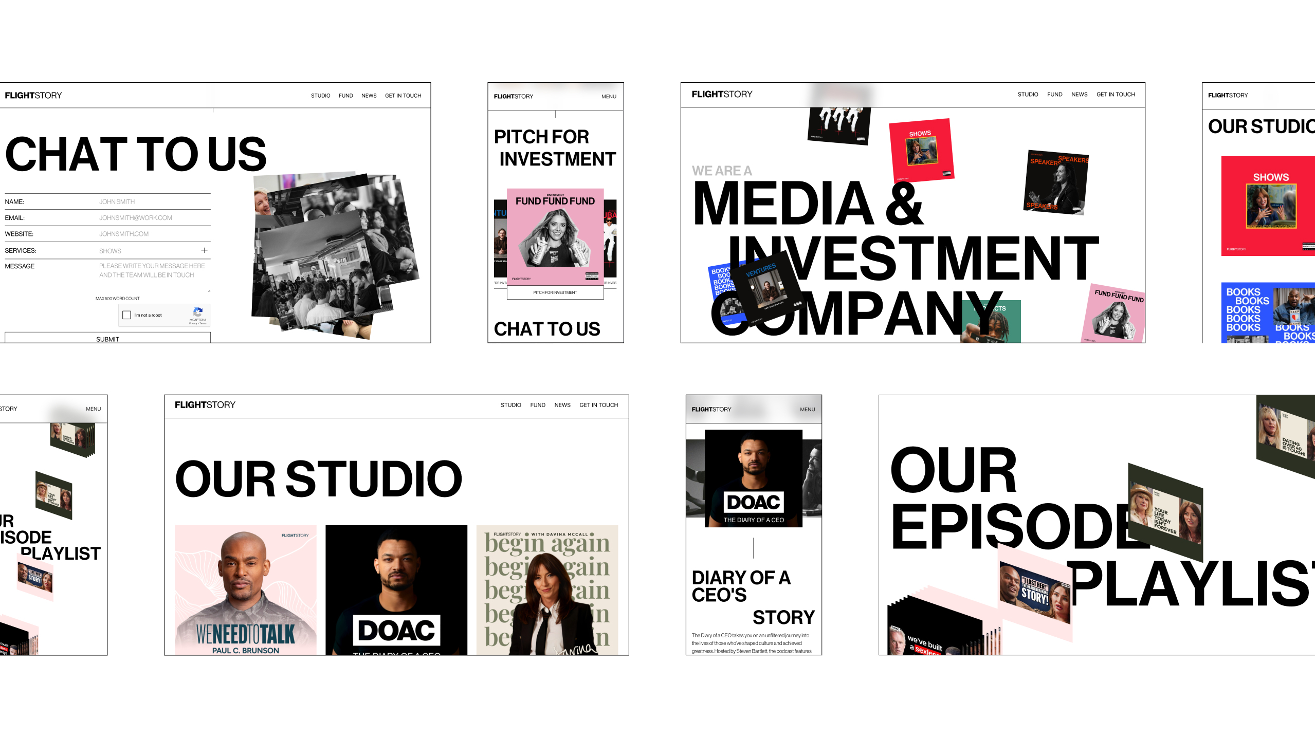 A collage of website screenshots on desktop and mobile