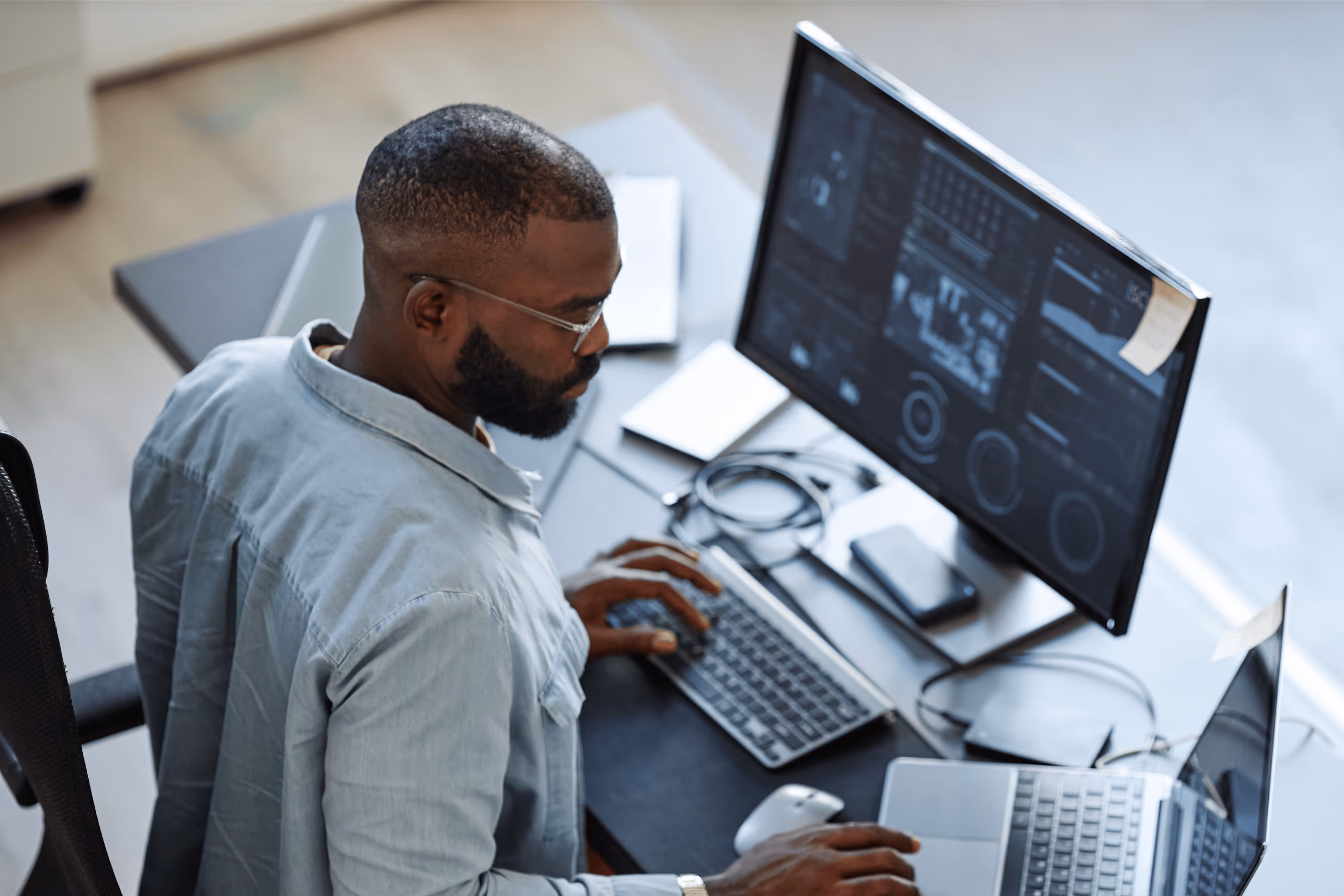 a person working on laptop
