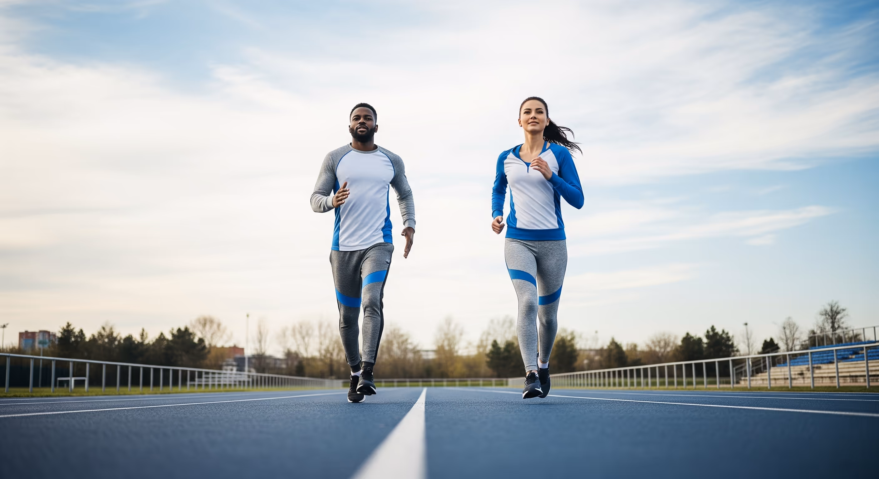 Zwei Menschen joggen