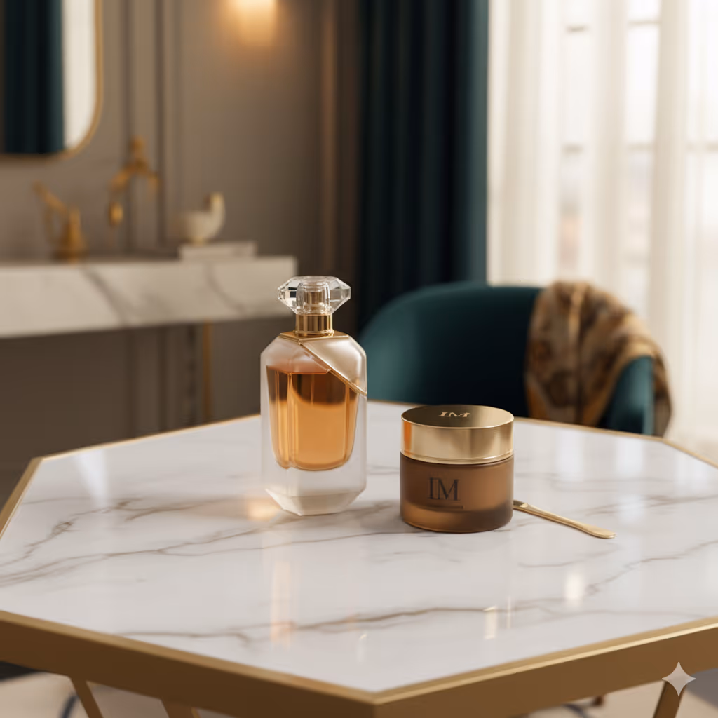 Luxurious perfume and cream