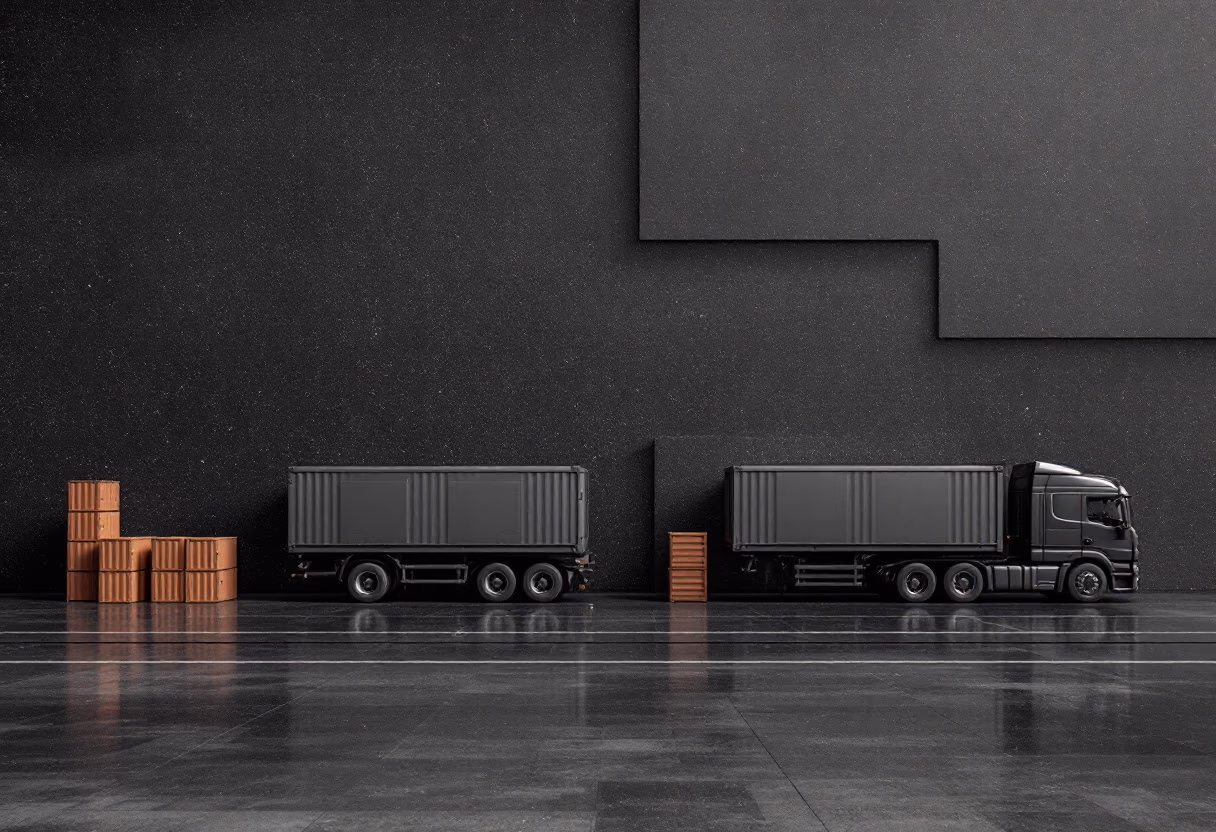 [background image] image of logistics hub (for a trucking company)