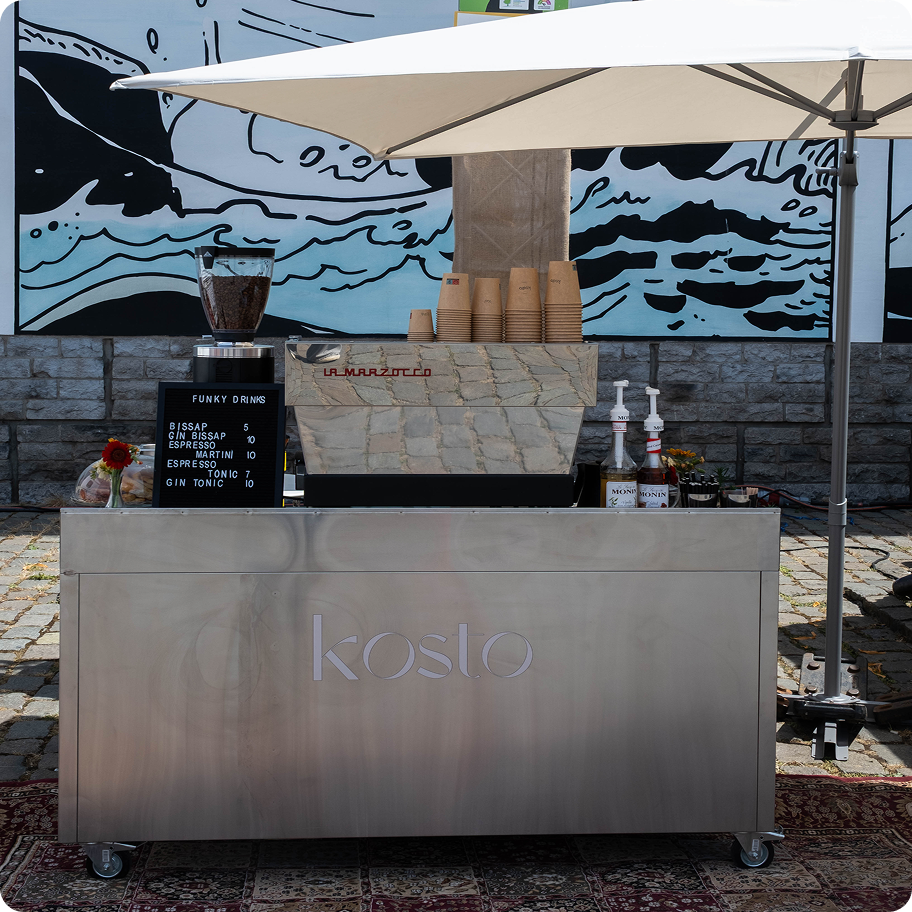 Kosto's mobile booth setup for outdoor activations.