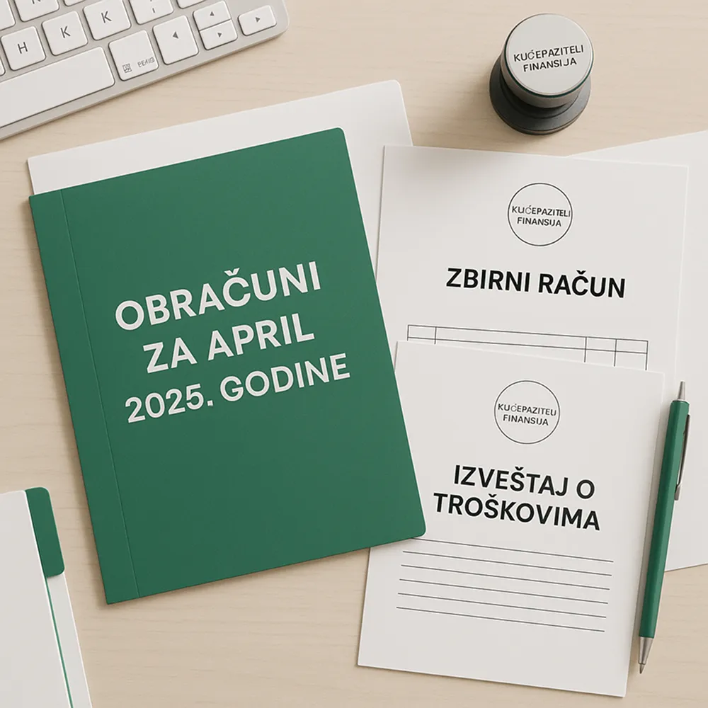 Dokumentacija obračuna za stambene zajednice na radnom stolu