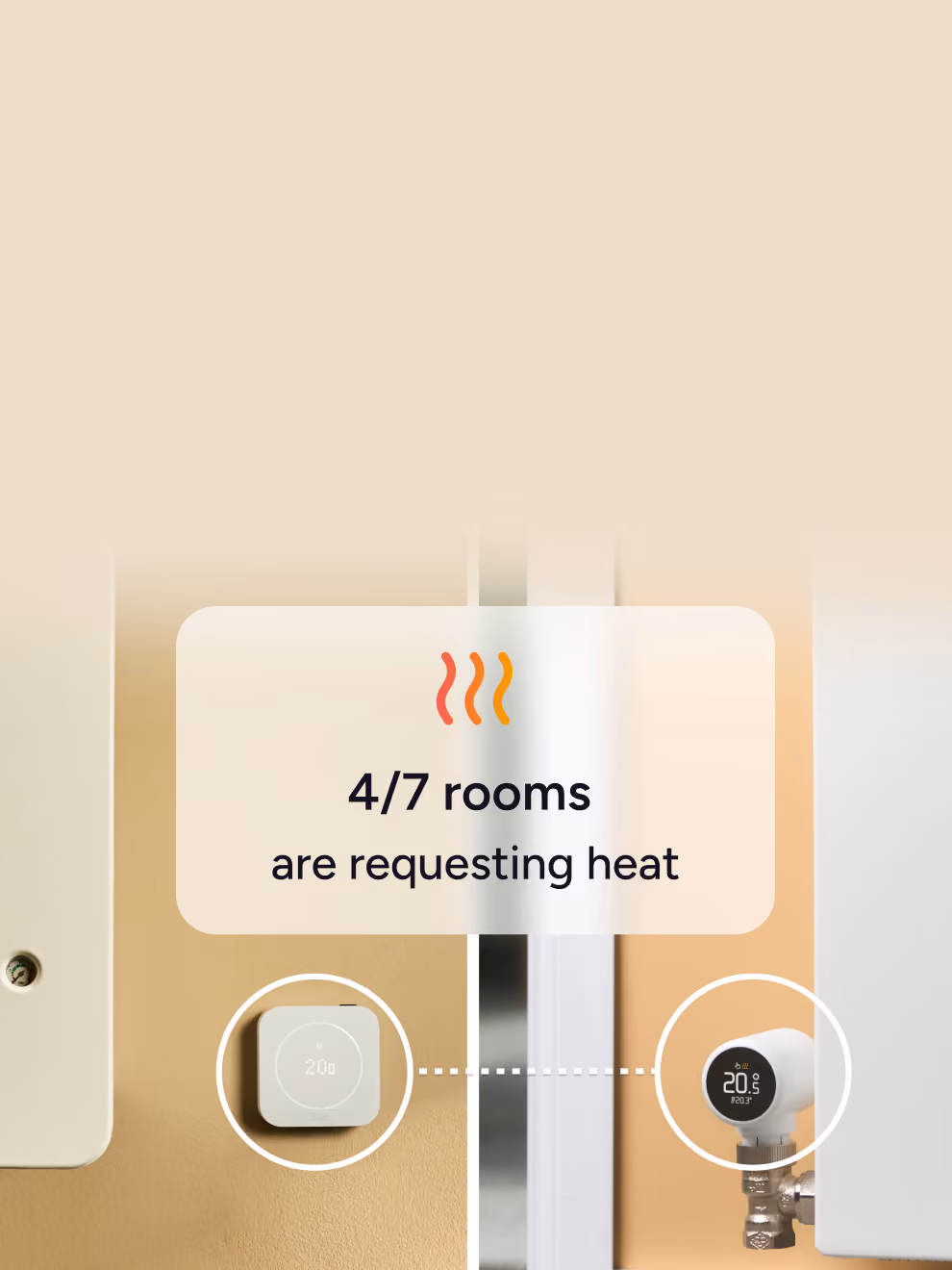 Allows communication between a central room thermostat in one room and a radiator thermostat in another.