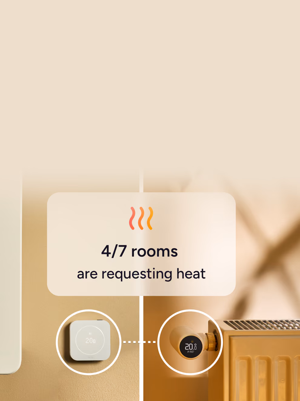 Allows communication between a central room thermostat in one room and a radiator thermostat in another.