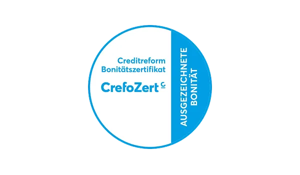 CrefoZert Ausgezeichnete Bonität CrefoZert - Bonitätszertifikat