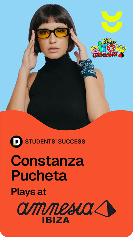 Pete Tong DJ Academy student Constanza Pucheta performing at Amnesia Ibiza for elrow, featured in the Students' Success showcase
