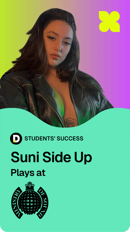Pete Tong DJ Academy student Suni Side Up featured for playing at Ministry of Sound, highlighting student success
