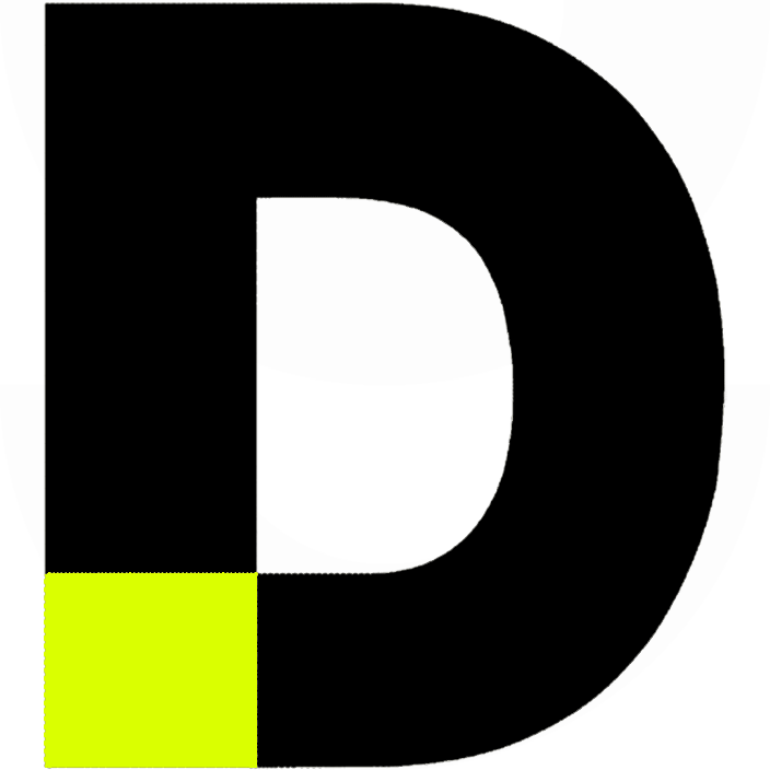 Pete Tong DJ Academy 'D' logo icon with black, white, and yellow design.