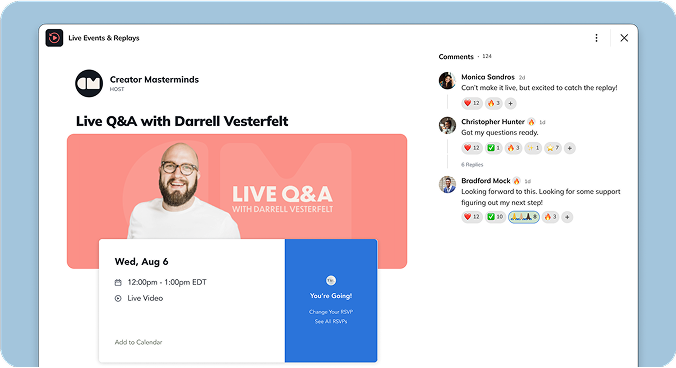 A screen shot of a web page with a live q & a on it.