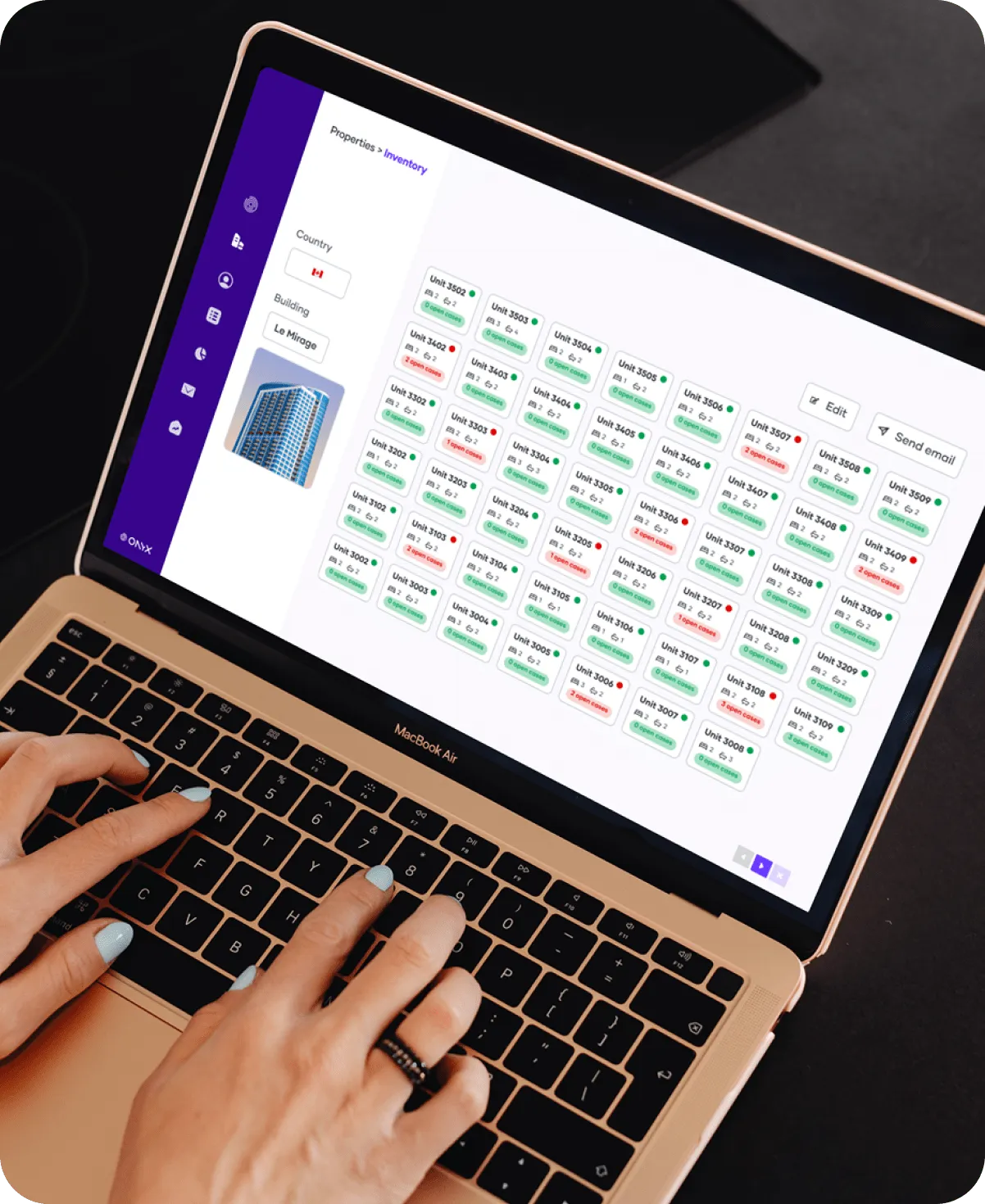Onyx inventory management interface